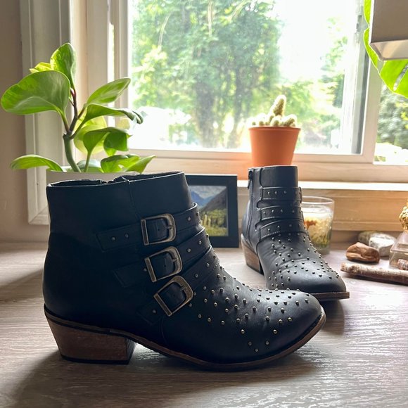 American Eagle Outfitters Shoes - Black studded ankle booties